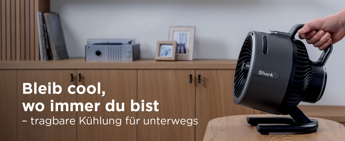 Вентилятор Shark FlexBreeze HydroGo – портативний, тихий, для дому та вулиці, 5 швидкостей, FA050EU