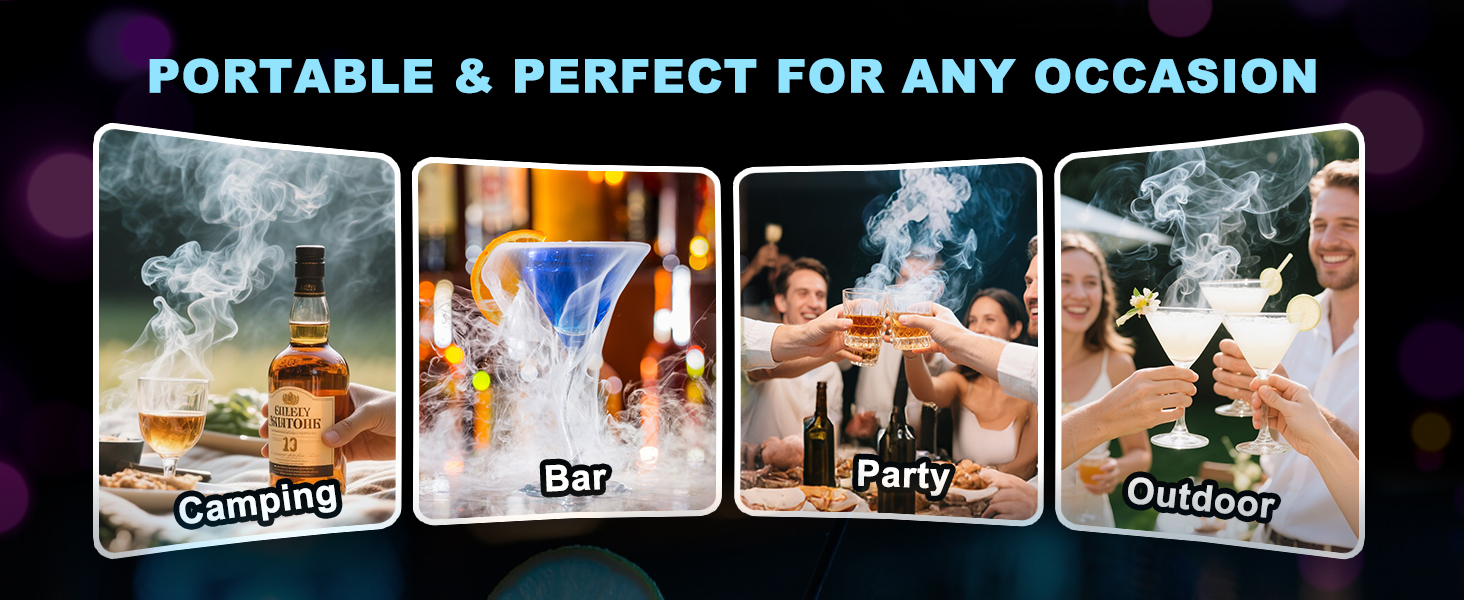 Електричний набір для копчення віскі Saturn - 6 дерев'яних чіпсів, 6 каменів для віскі, форма для льоду, перезаряджається, для бурбону, подарунок для батька, чоловіка, електричний дим для віскі + камені