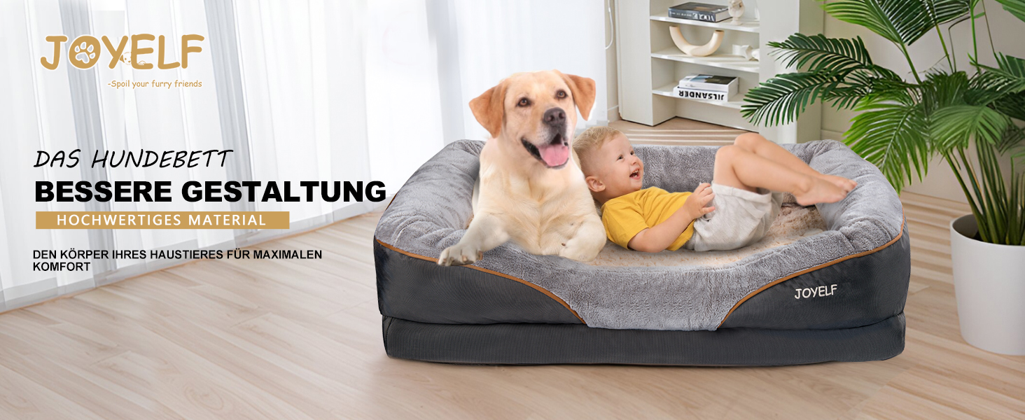 Ортопедичне ліжко для собак Joyelf з піною з пам'яті, 68x50x15 см, знімний чохол, іграшка в подарунок