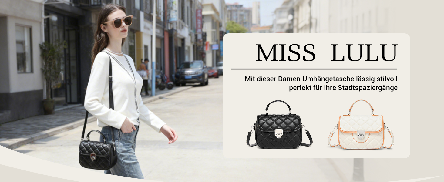 Сумка жіноча Miss Lulu середнього розміру: шкіряна сумка-тоут, крос-боді, вінтажний стиль, чорна (4-1)