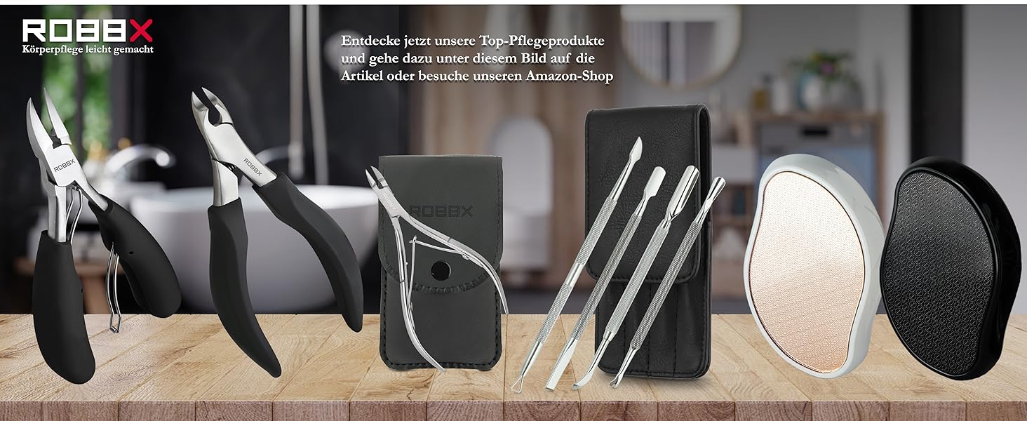 Набір для манікюру та педикюру ROBBX® Profi Nagelzange: кусачки для товстих нігтів, зручна ручка, чохол, ножиці