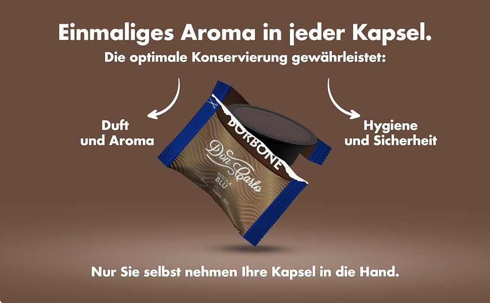 Капсульна кава Caffè Borbone Don Carlo Blaue Mischung (Синя суміш), сумісна з Lavazza A Modo Mio, 100 капсул для домашніх еспресомашин