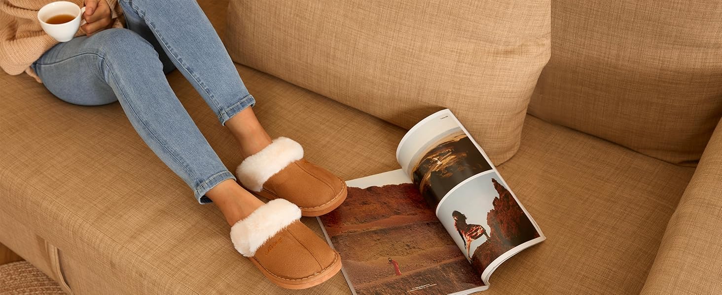 Чоловічі та жіночі домашні тапочки зимові теплі з штучного хутра, м'які, плоскі, плюшеві, з антиковзким покриттям для дому та вулиці - преміум якість, 38.5/40 EU, світло-коричневі