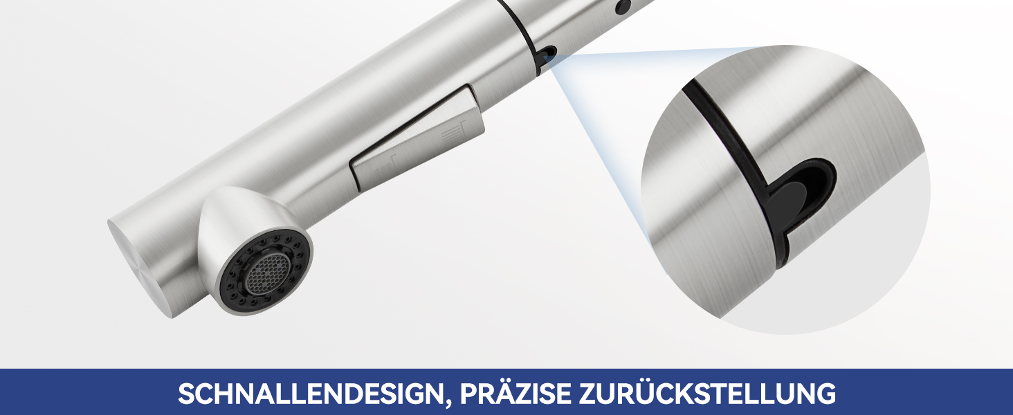 Змішувач кухонний Sofetiy висувний з душем, нержавіюча сталь, 360° поворот, одноlever, 2 режими струменя