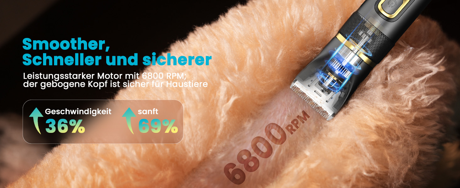 Машинка для стрижки собак Oneisall Leise Hundeschermaschine Upgrade Pro, професійна машинка для собак та котів, акумулятор 2000mAh, водонепроникна IPX7, для догляду за шерстю вдома