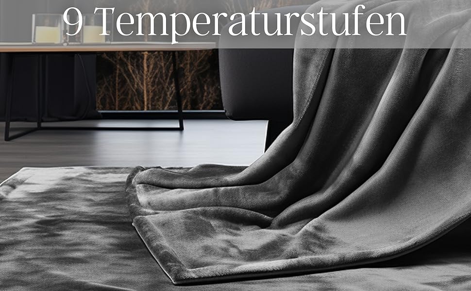 Електрична ковдра Steinborg з підігрівом, 180x130 см, 9 температурних режимів, таймер, пульт ДУ, прання 30°C