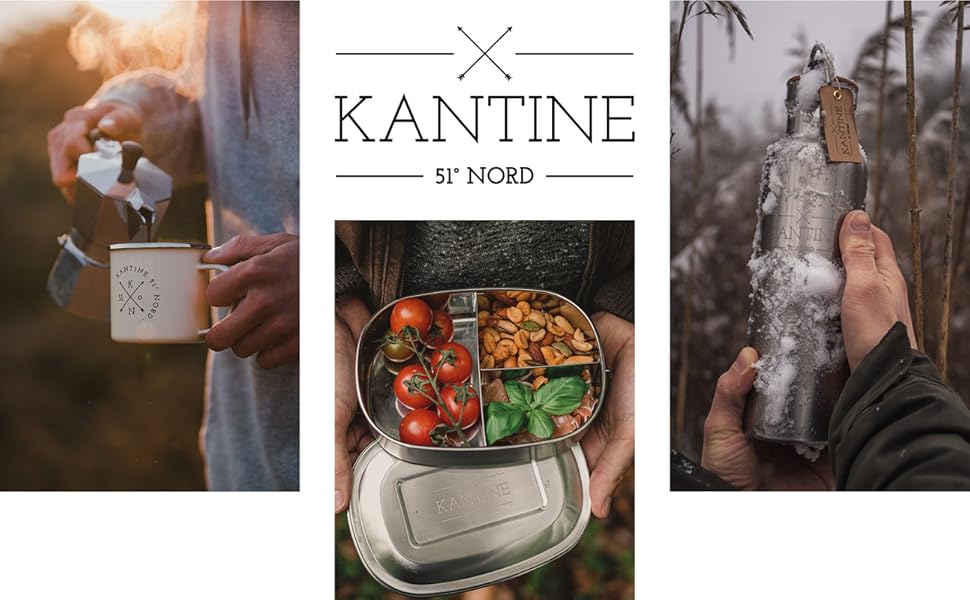 Ланчбокс із нержавіючої сталі Kantine 51° Nord, герметична бенто-бокс 1200 мл для дорослих і дітей, без пластику
