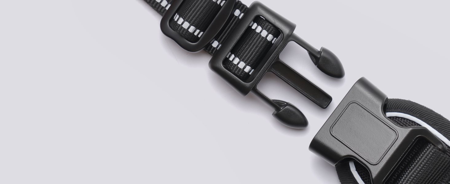 Нашийник для собак Rabbitgoo середнього розміру, анти-тяга, регульований, чорний, S (1 шт.)