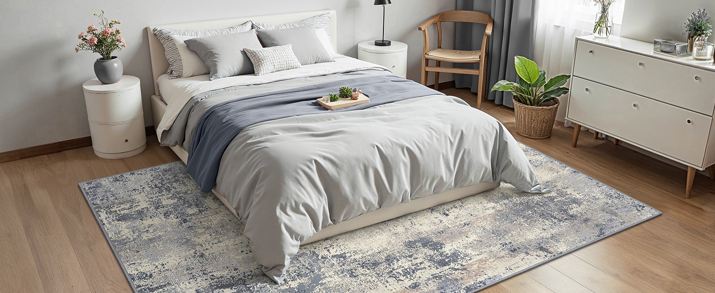 Килимок для вітальні BEIMO, абстрактний дизайн, короткий ворс, 120x170 см, антиковзаючі, для спальні, ванної, кухні, коридору, блакитний