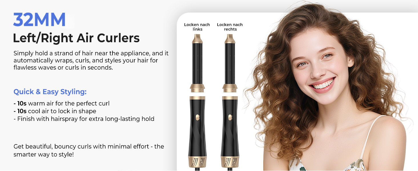 Airstyler 5 в 1: Фен-щітка, плойка, випрямляч для волосся. 1000W, 3 температурні режими, для об'єму, локонів та випрямлення. Білий (Чорний)