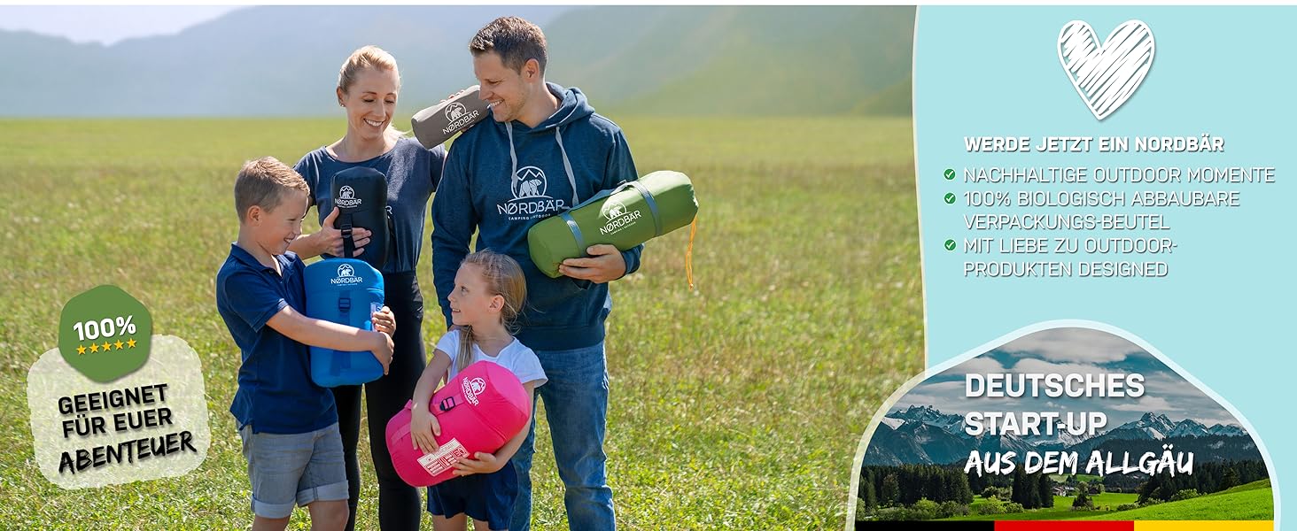 Дитячий спальний мішок для кемпінгу Lila/Türkis (Aqua Splash) | 100% бавовна, легкий та теплий | Розмір до 145 см, 1200г