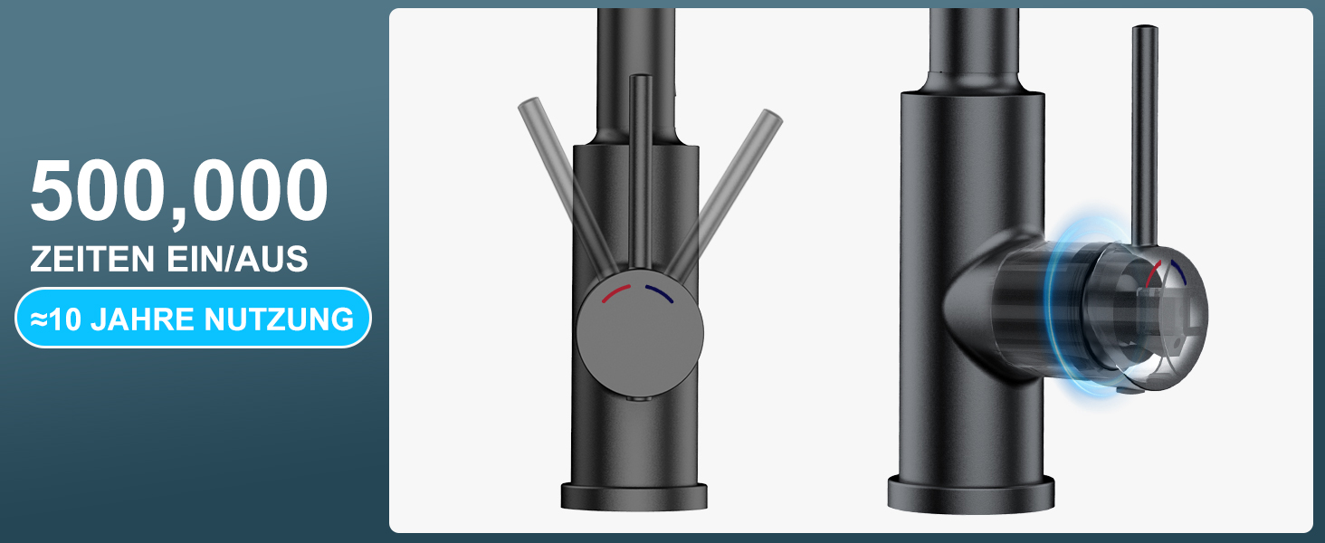 Змішувач кухонний висувний з нержавіючої сталі з 360° обертанням та 4 режимами, для кухонних мийок, з ABS-розпилювачем, підходить лише для ЄС (G3/8)