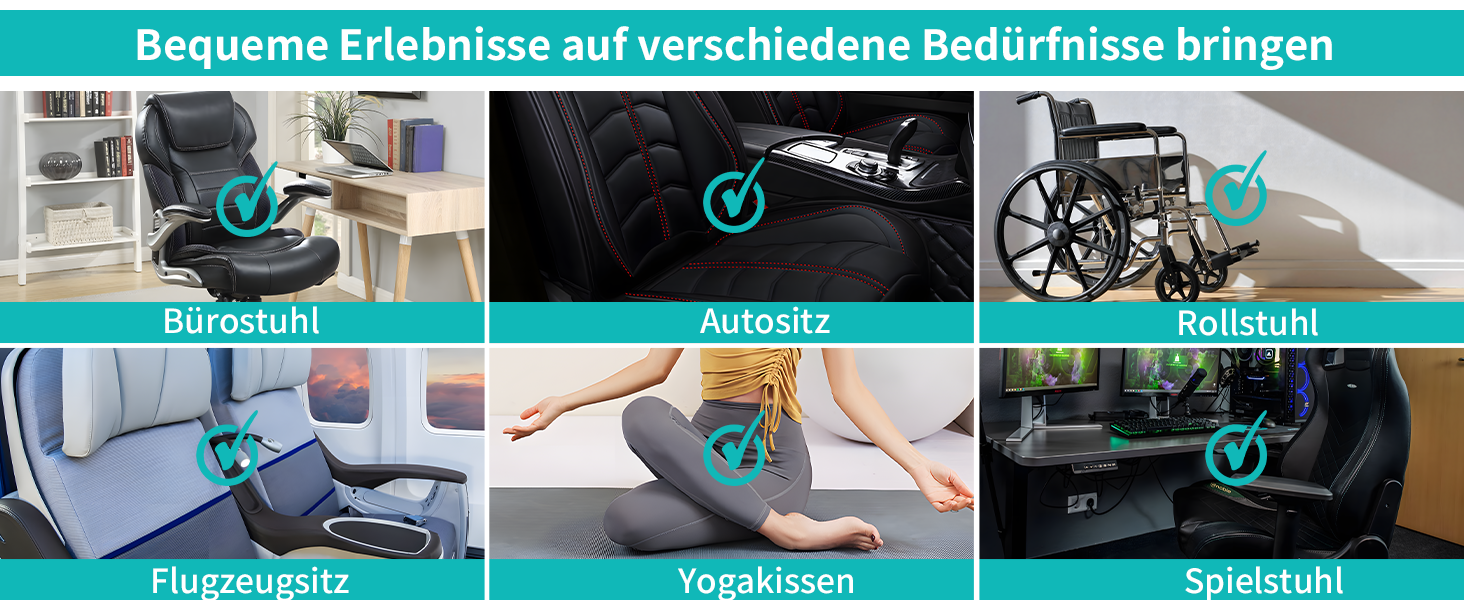 Набір подушок для сидіння та підтримки спини 2 в 1, ергономічні подушки з memory foam для офісного крісла, автокрісла, інвалідного візка, зняття болю при геморої та хворих купритових кісток