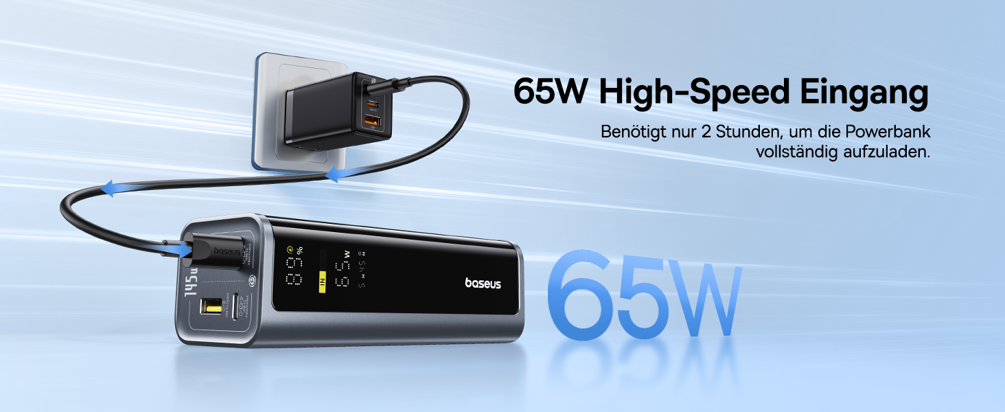 Power Bank Baseus EnerGeek 145W 20800mAh з 2x USB-C PD 3.0 (100W) та Digital Display для Ноутбуків, MacBook, iPhone, Samsung, SteamDeck