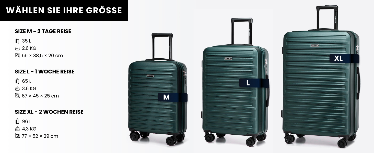 WITTCHEN Skyspeed Line - великий валіза-телескопічний кофр з ABS, 4 колеса, комбінаційний замок, для авіакомпаній Lufthansa/Eurowings/Ryanair/Condor