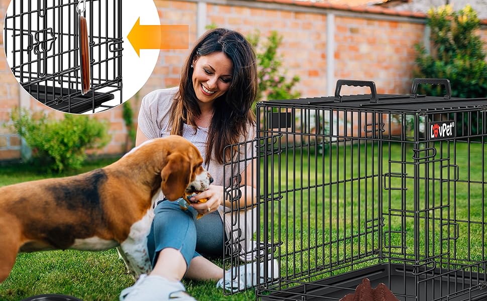 Складана переносна клітка для собак з підкладкою з флісу та мискою. Переноска для собак з 2 дверцятами, 92,5 x 57,5 x 64 см, чорна