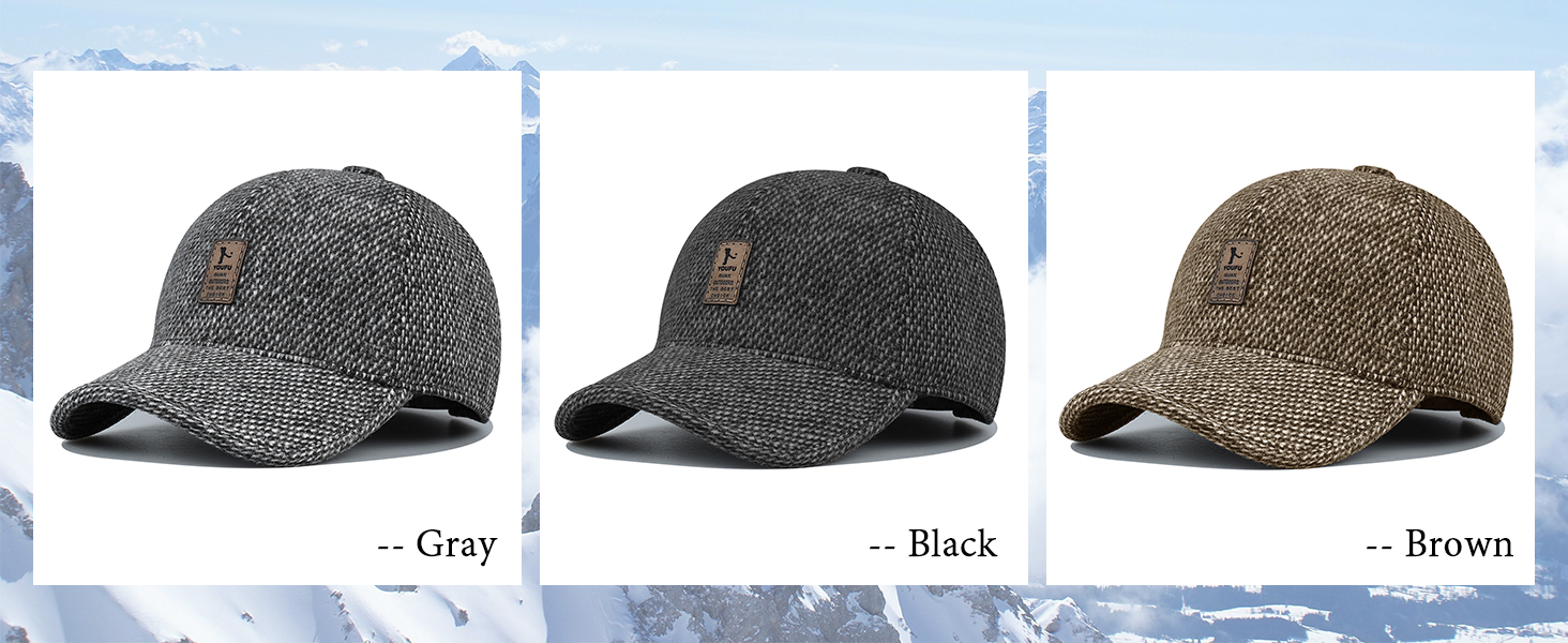 Кепка бейсболка чоловіча Clakllie зимова тепла з флісу та вушками, сіра