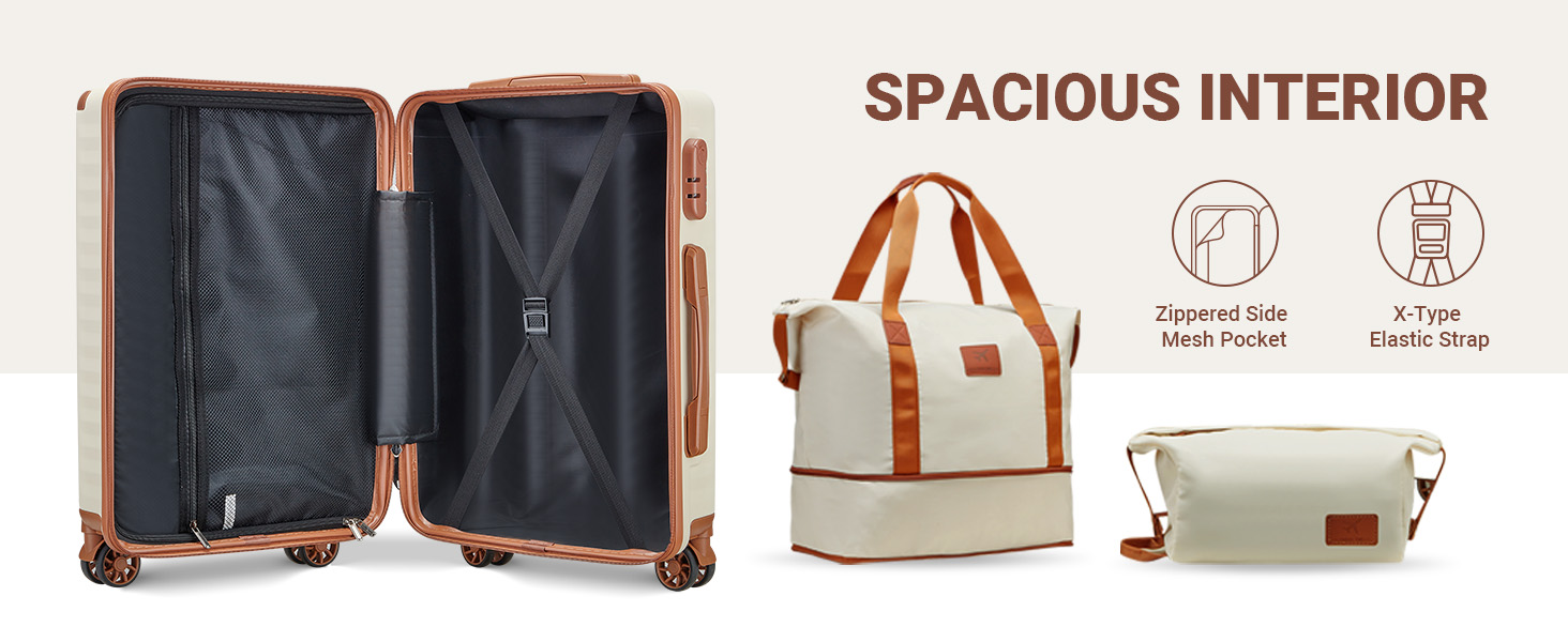 Чемодан Joyway ABS з жорсткою обшивкою, ручний багаж 56 см з TSA замком, відсіком для напоїв та стійким до тиску каркасом, білий