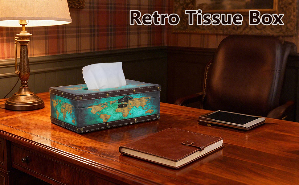 Стильна коробка для серветок у вінтажному стилі, тканинна, для дому, офісу