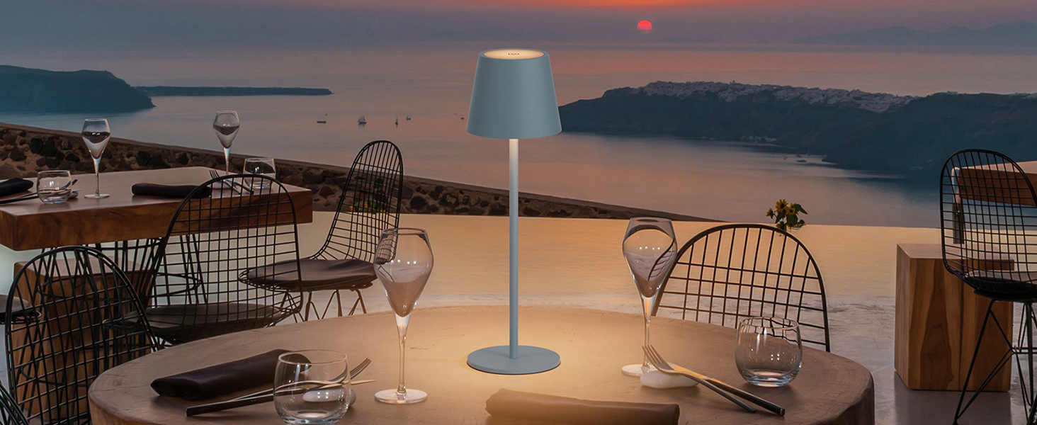LED-лампа Klighten: 2 шт. акумуляторні настільні лампи з димуванням, USB-C, IP54, для дому та вулиці (блакитні)