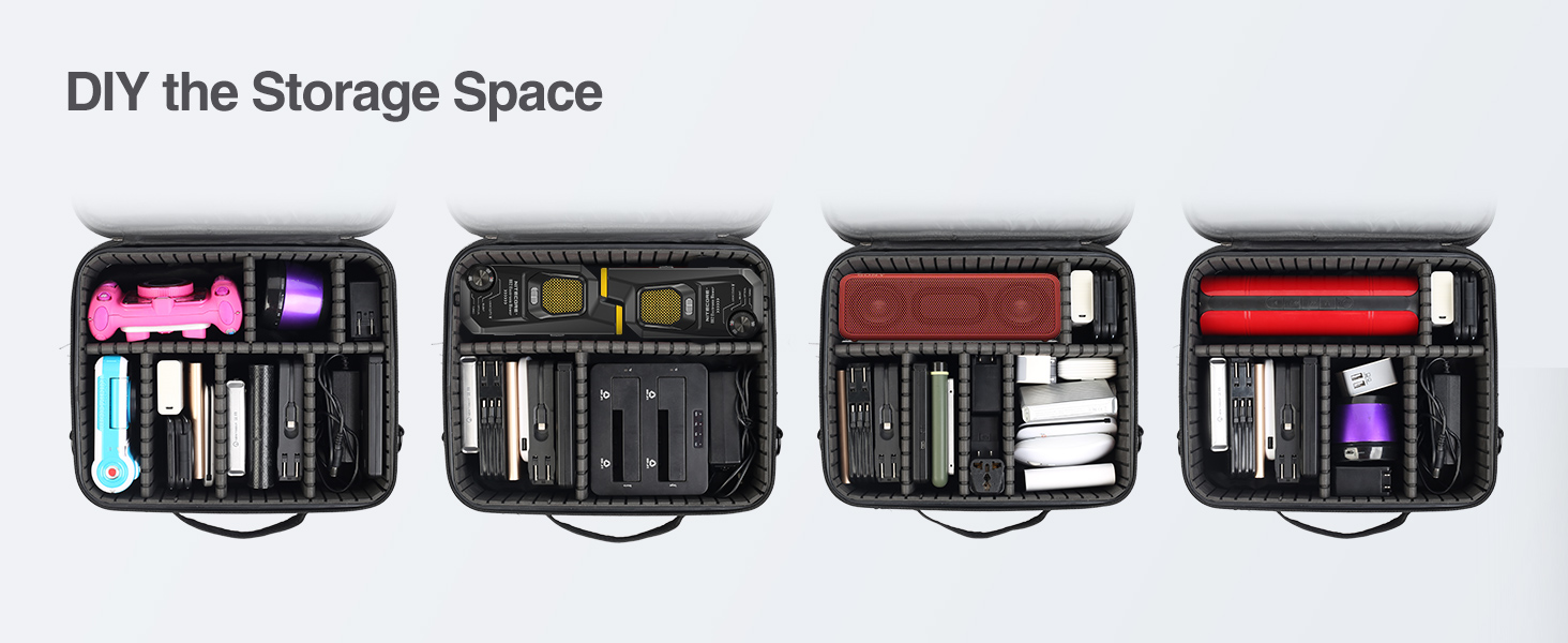 Органайзер для електроніки Luxtude: велика дорожня сумка, подвійний шар, Tech-сумка, органайзер для кабелів, для iPad (до 12,9 дюймів), чорний, XL