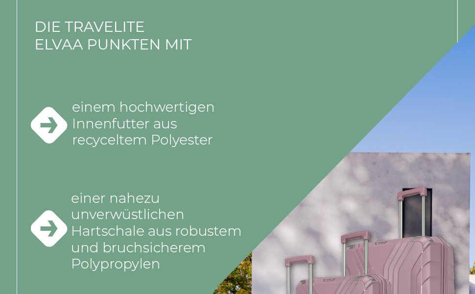 Чемодан Travelite ELVAA Rosé 66 см, 72-77 л, з TSA замком та розширюваною внутрішньою частиною