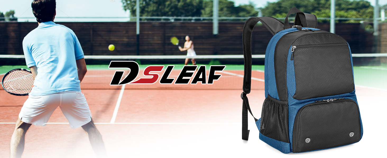 Рюкзак для тенісу DSLEAF з відділенням для взуття, сумка для 2 ракет, з м'якими лямками, вентильоване відділення для взуття, для жінок та чоловіків (блакитний)
