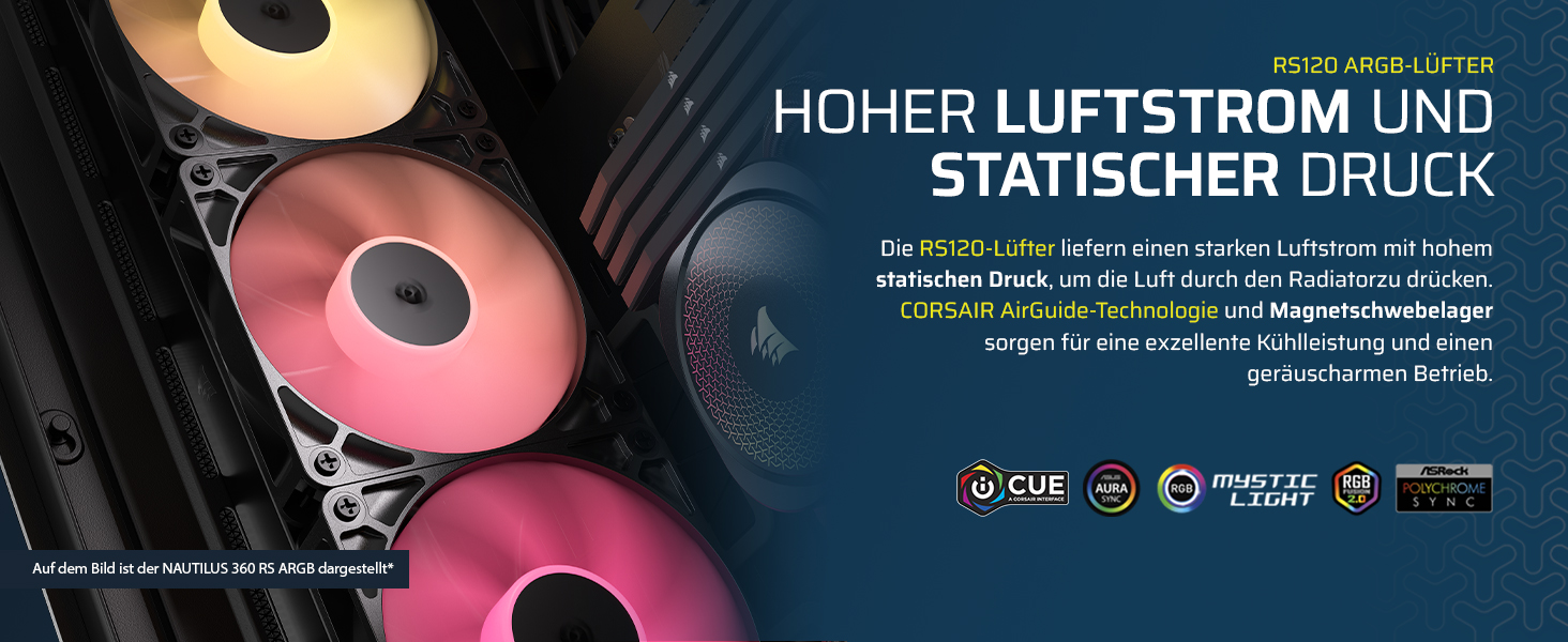 Система водяного охолодження Corsair Nautilus 360 RS для CPU – тиха, з прямим підключенням до материнської плати, сумісна з Intel LGA 1851/1700, AMD AM5/AM4, 3x RS120 вентилятори, ARGB, 240мм AIO, чорний колір