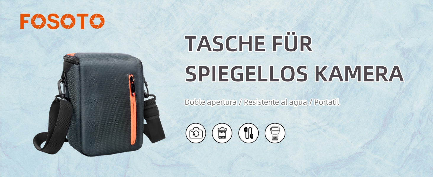 Сумка для камери FOSOTO: універсальна через плече для Canon, Nikon, Sony, Panasonic (SLR, Zoom, аксесуари)
