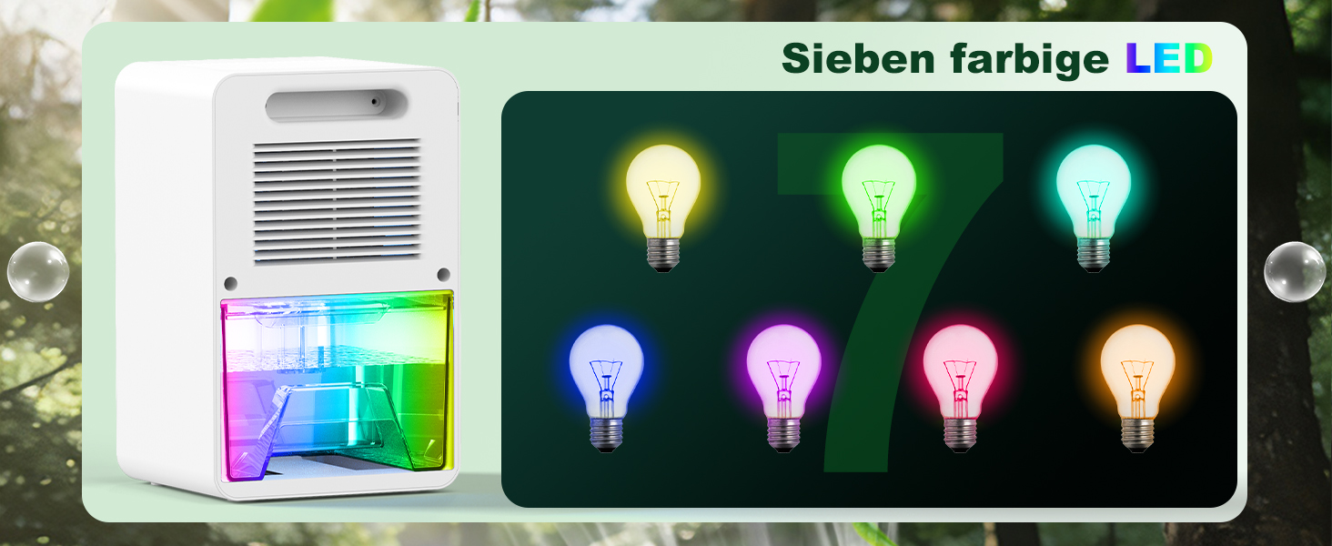 Електричний осушувач повітря 1800 мл, енергозберігаючий, для спальні та ванної кімнати, 22,5W, тихий режим, таймер, автовимкнення (550 мл/день)