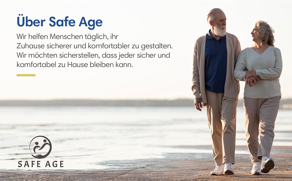 Душовий стілець Safe Age® знімна спинка і підлокітники, нековзкий, регульований по висоті, для літніх людей