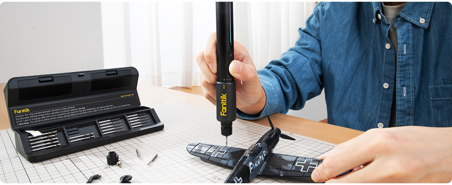 Електричний міні-дрель Fanttik K2 Nano - набір для DIY, 20 свердл, 800 mAh, для корпусу, пластику, смоли, ювелірних виробів