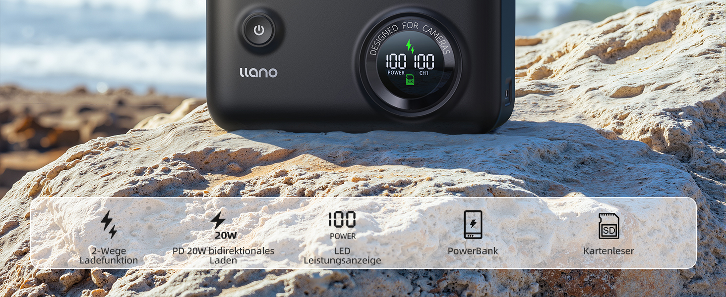 Зарядний пристрій USB-C 20W для акумуляторів Nikon EN-EL15c з SD-картрідер та індикатором заряду, сумісний з Nikon Z8, ZR, Zf, Z6III, D850, Z7II, Z6II, Z7, Z6, D7500, D750, Z5, D810, Z5, D810