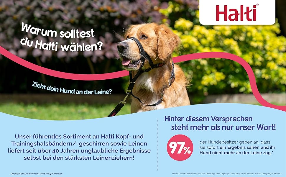 Антизапряжний нашийник-поводок HALTI Optifit для середніх собак, з м'якою підкладкою, регульований, проти ривків, легкий