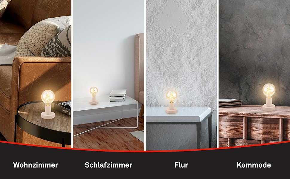 BRILONER Настільна лампа міні, ретро, вінтаж, E27, 10W, для дому, офісу, читання, 10x9 см (діаметр x висота), метал, бежевий