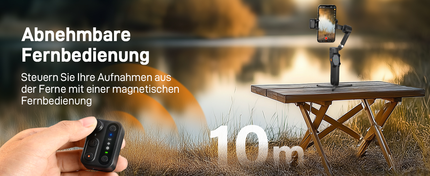 Hohem iSteady V3 - Стабілізатор для смартфона з контролером, AI-трекером, телескопічною штангою та штативом, чорний