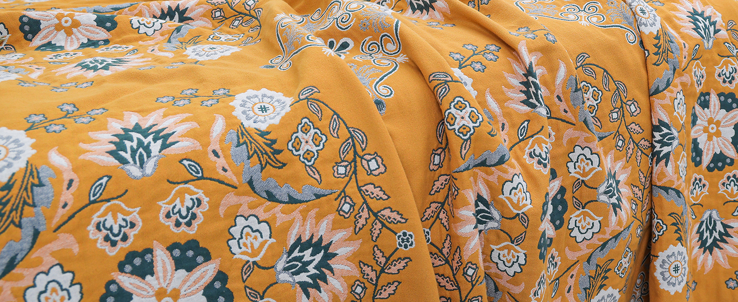 Покривало HOORDRY Boho для ліжка та дивана, бавовняна двостороння ковдра 150×200 см з китицями, жовто-зелене, для спальні та вітальні