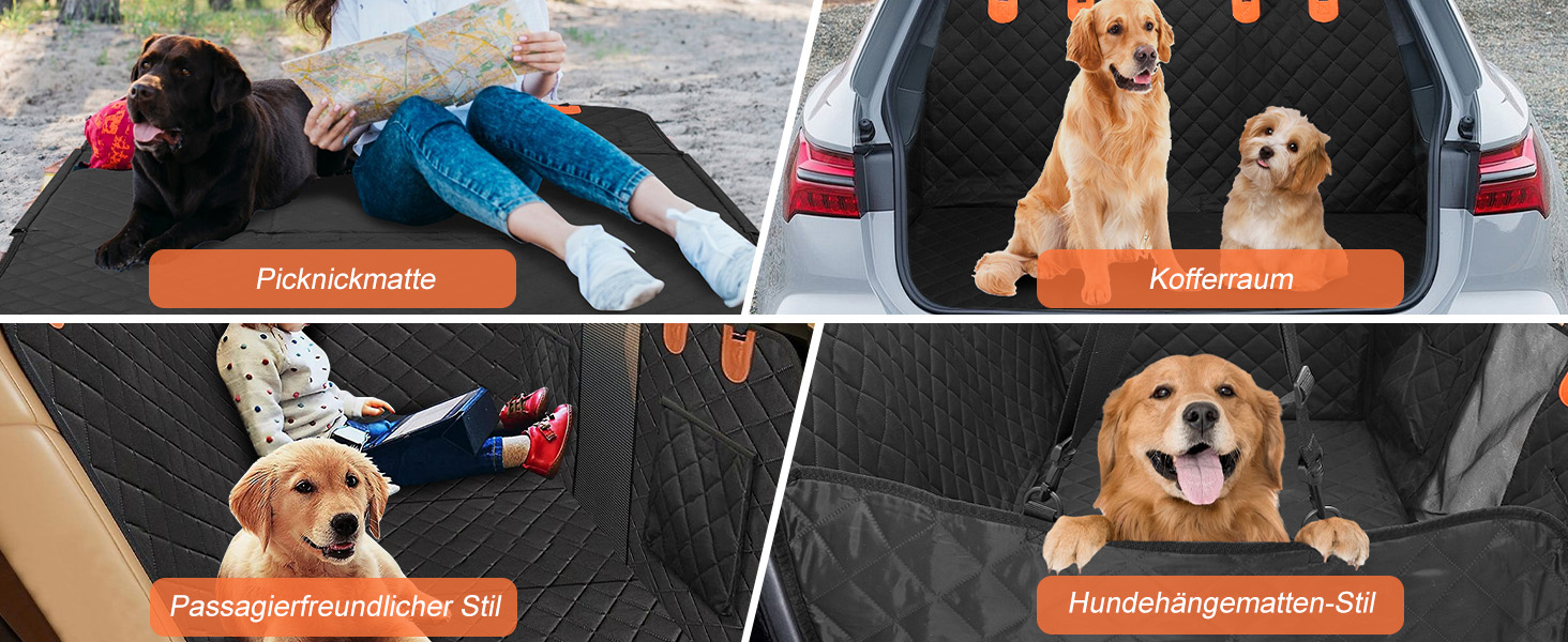 Водонепроникна захисна підстилка для собак у машину, для заднього сидіння, з кріпленнями для безпеки, сумісна з більшістю авто, SUV та пікапами