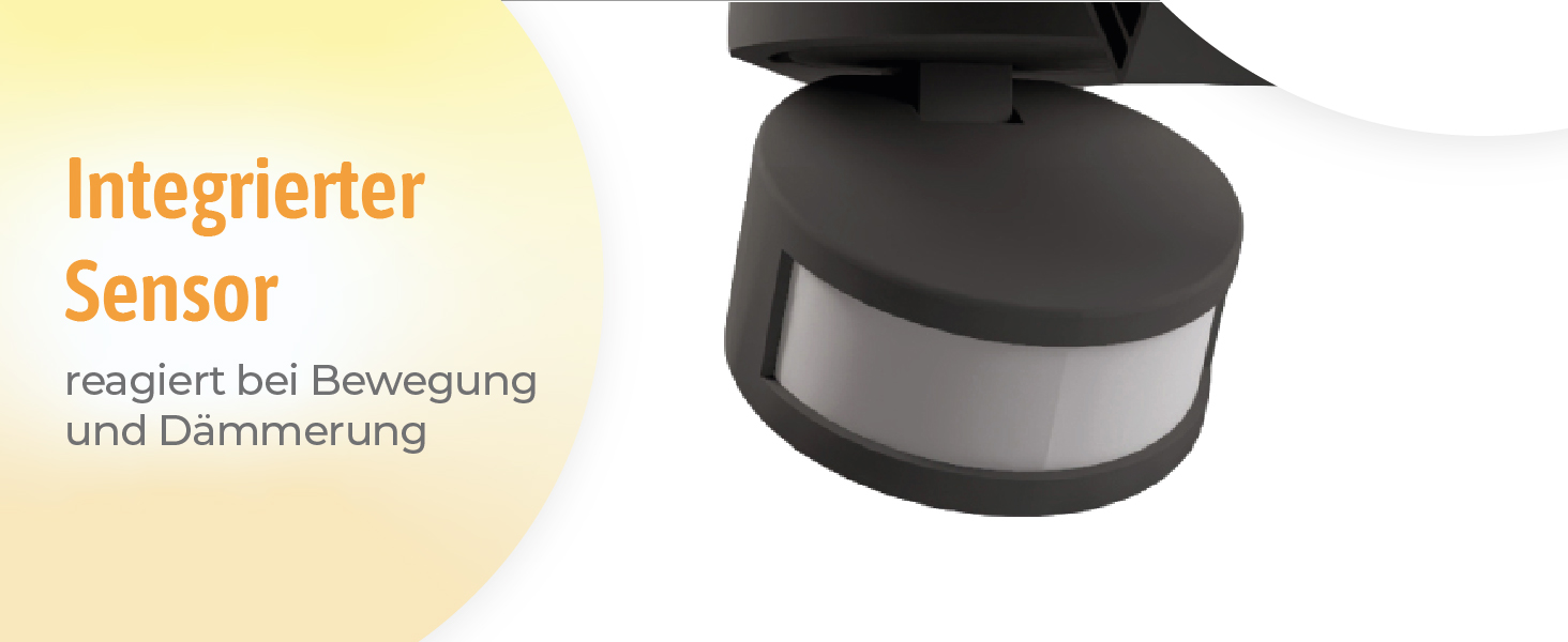 Вуличний LED-світильник SSC-LUXon NORSU з датчиком руху, подвійний прожектор, нейтрально-білий, IP65, з адаптером для кута та датчиком сутінків, модель Linto