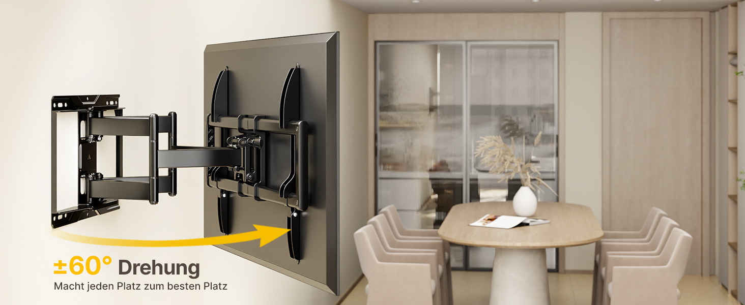 Настінна кріплення для телевізора monTEK, 37-90 дюймів, до 75 кг, з подвійними шарнірними руками, регулювання нахилу, поворот і витягування, VESA 600x400