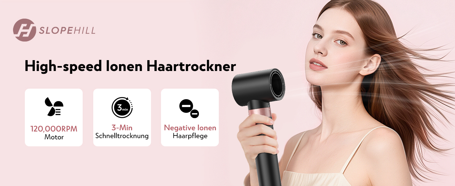 Slopehill Airstyler 5 в 1: Іонізатор, Фен, Щітка для об'єму, Локони, Випрямляч. Чорний