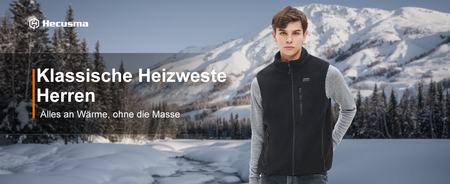 Електрична гріюча жилетка для чоловіків з powerbank 16000 mAh, 7.4 V - для полювання, катання на лижах, мотоциклів та активного відпочинку