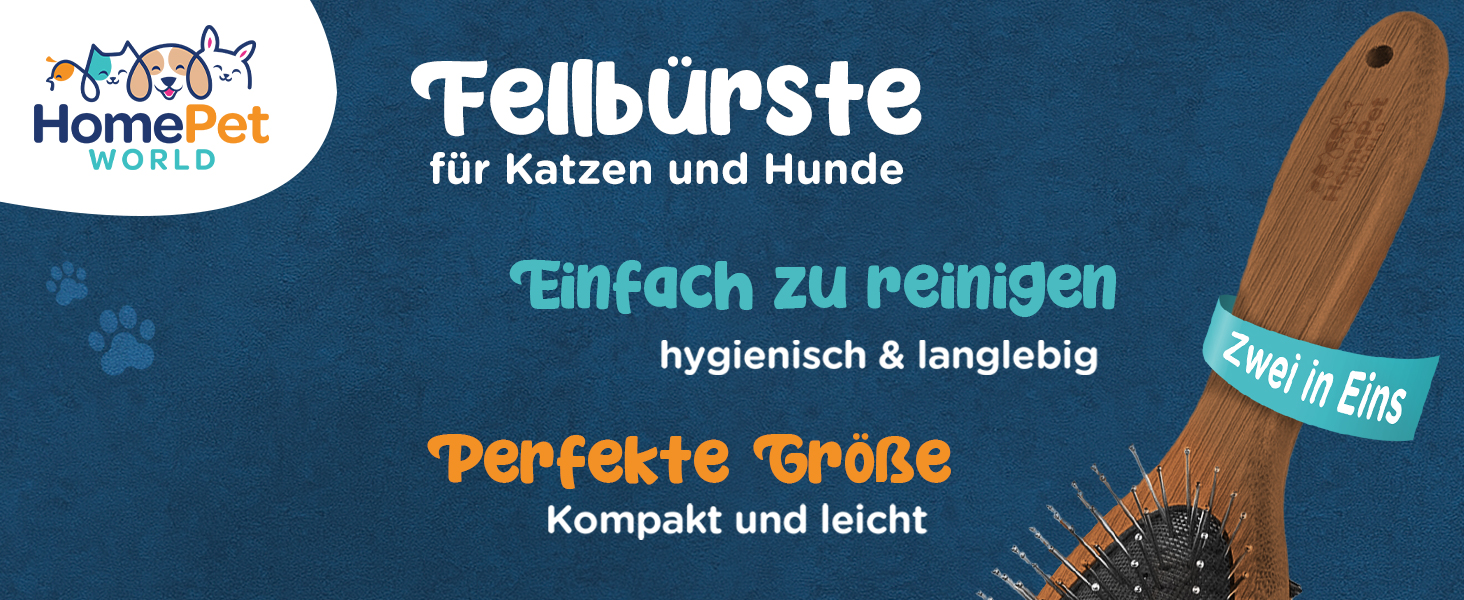 Двостороння щітка для собак та котів HomePetWorld - для догляду за довгою та середньою шерстю, видалення ковтунів та підшерстя