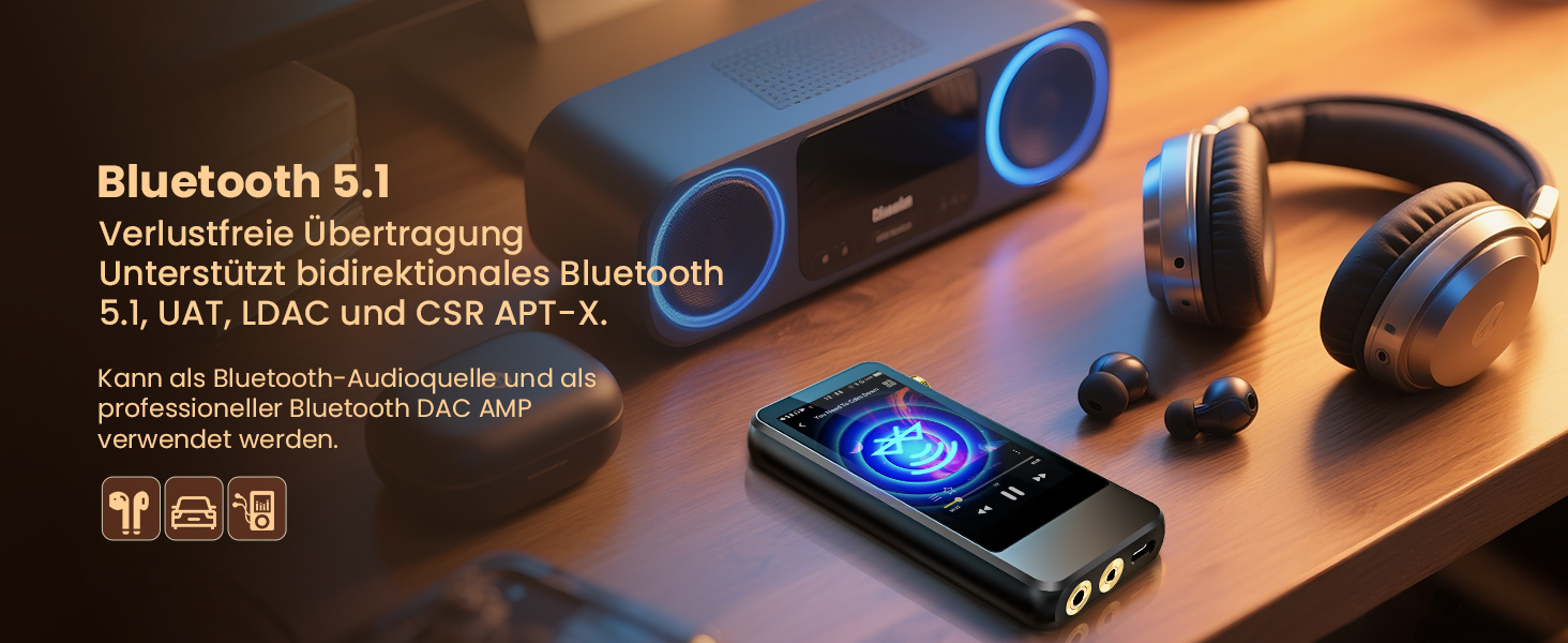 Hi-Res MP3 плеєр HIFI WALKER H20 Pro з Bluetooth, 64GB, Dual ESS DAC, 4.4мм збалансований вихід, 3.2