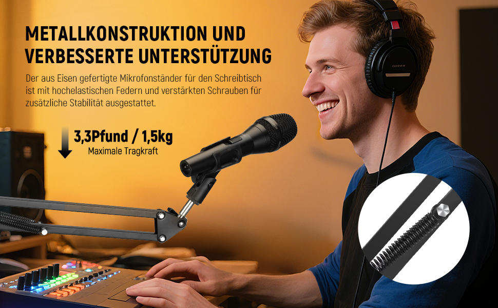 Кріплення для мікрофону Neewer MS006 – Шарнірний мікрофонний стійка з кріпленням 3/8' - 5/8' для Blue Yeti, Snowball, Quadcast та інших мікрофонів (до 1.5кг)