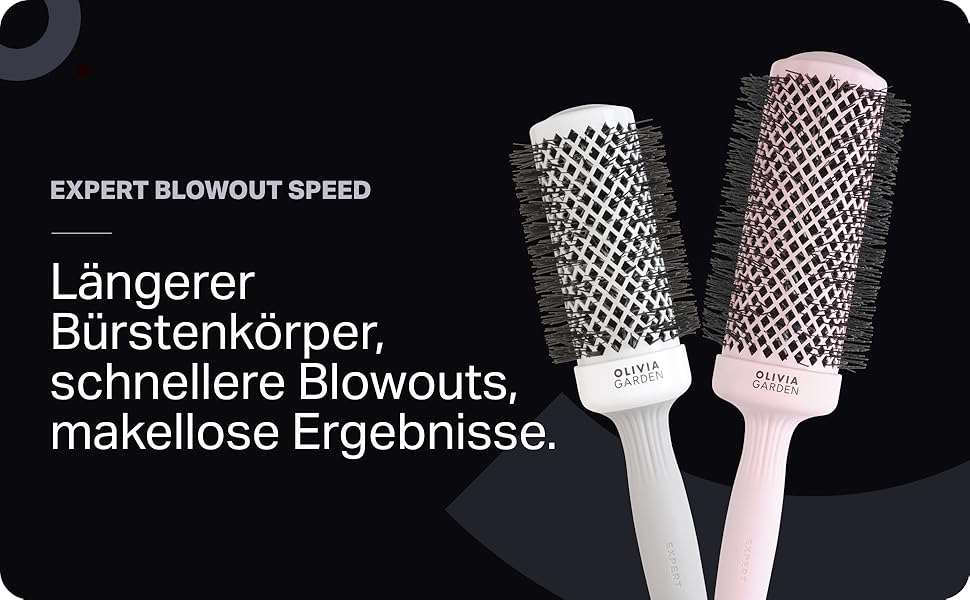 Кругла щітка Olivia Garden Expert Blowout Speed з керамічним покриттям, білий та сірий (45 мм)