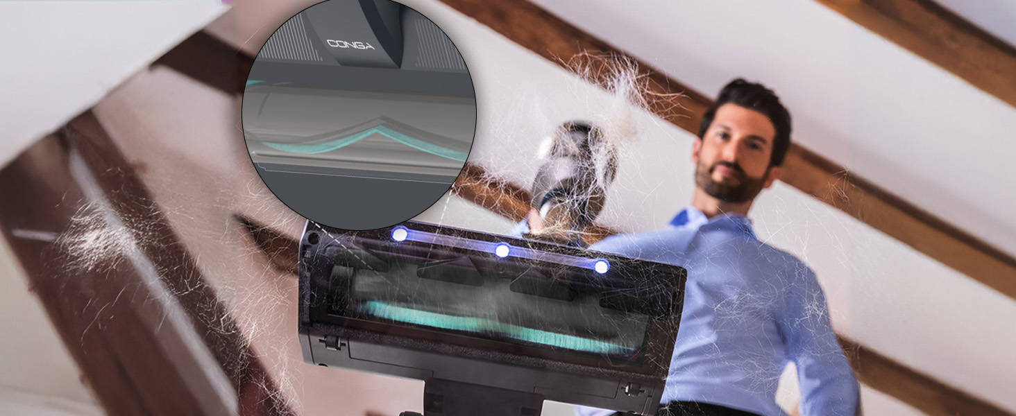 Бездротовий пилосос Cecotec Conga Rockstar 5500 Hurricane Station Flex Max з самостійною станцією очищення, 220AW, 700W, 90 хв роботи, антизаплутана щітка, гнучкий шланг, циклонна технологія