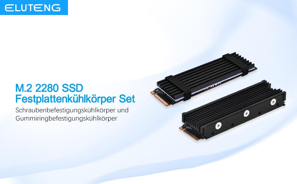 Радіатор охолодження M.2 2280 для SSD, алюміній, з термопрокладками, чорний, для ПК/PS5/PS5 Slim