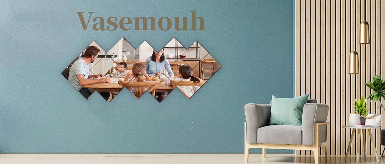 16 штук настінних дзеркал для плитки - проста установка, без рамки, 40x30 см для спальні, вітальні, ванної кімнати та домашнього спортзалу