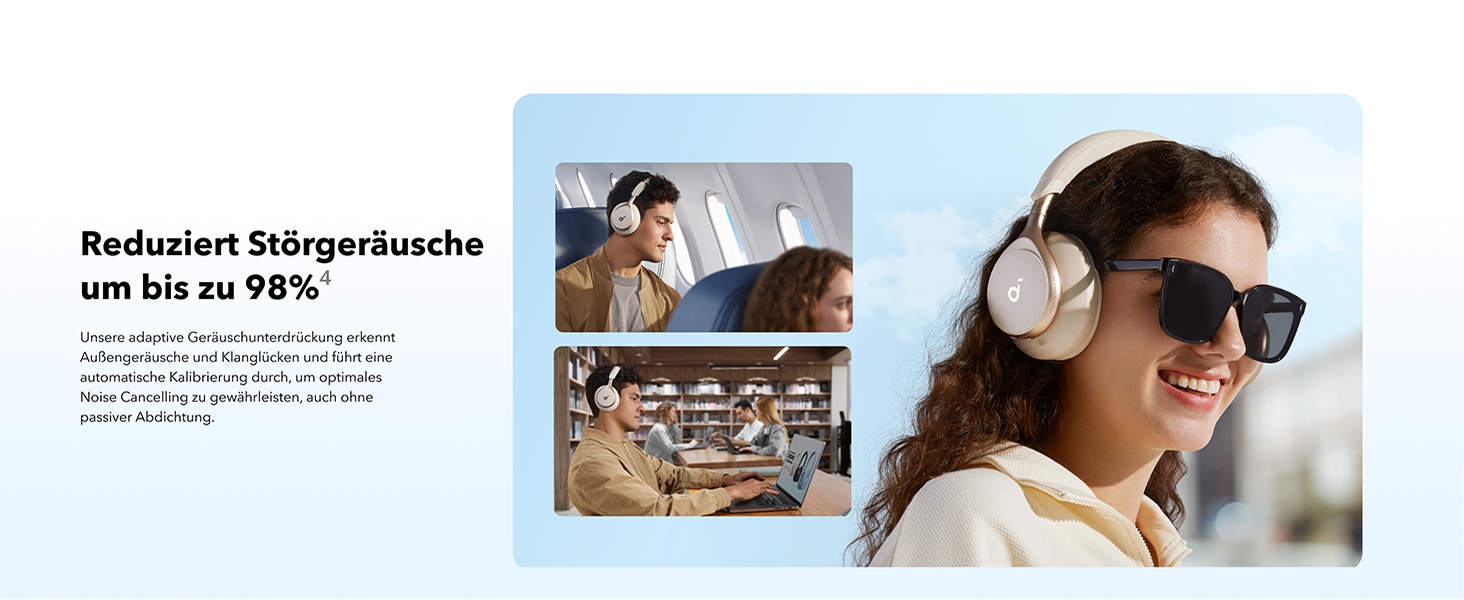 Soundcore Space One: Бездротові навушники Over-Ear Bluetooth з активним шумозаглушенням, 40 годин роботи, Hi-Res Audio, Bluetooth 5.3 (Кофе з молоком)